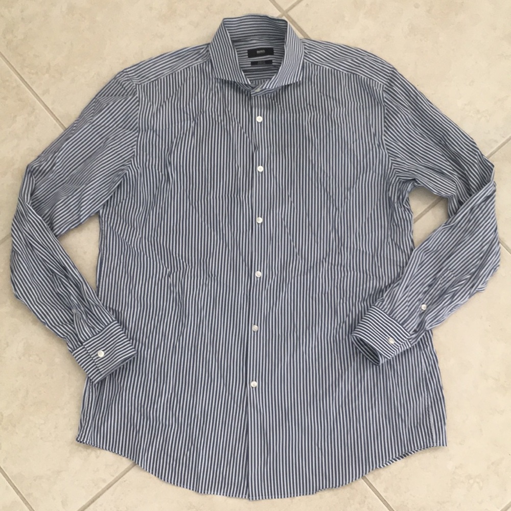 Hugo Boss Slim Fit Stretch Dress Button Down Shirt